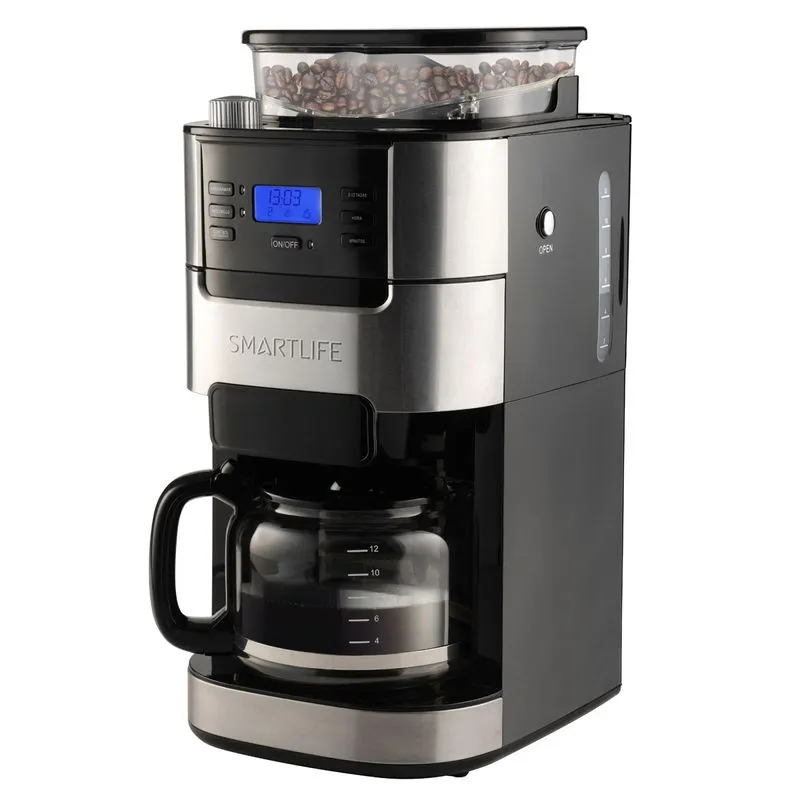 Cafetera de filtro automática con molinillo SmartLife