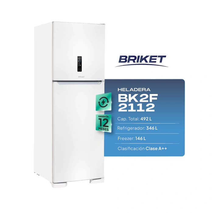 Heladera con Freezer INVERTER 492 Litros Briket 2112v