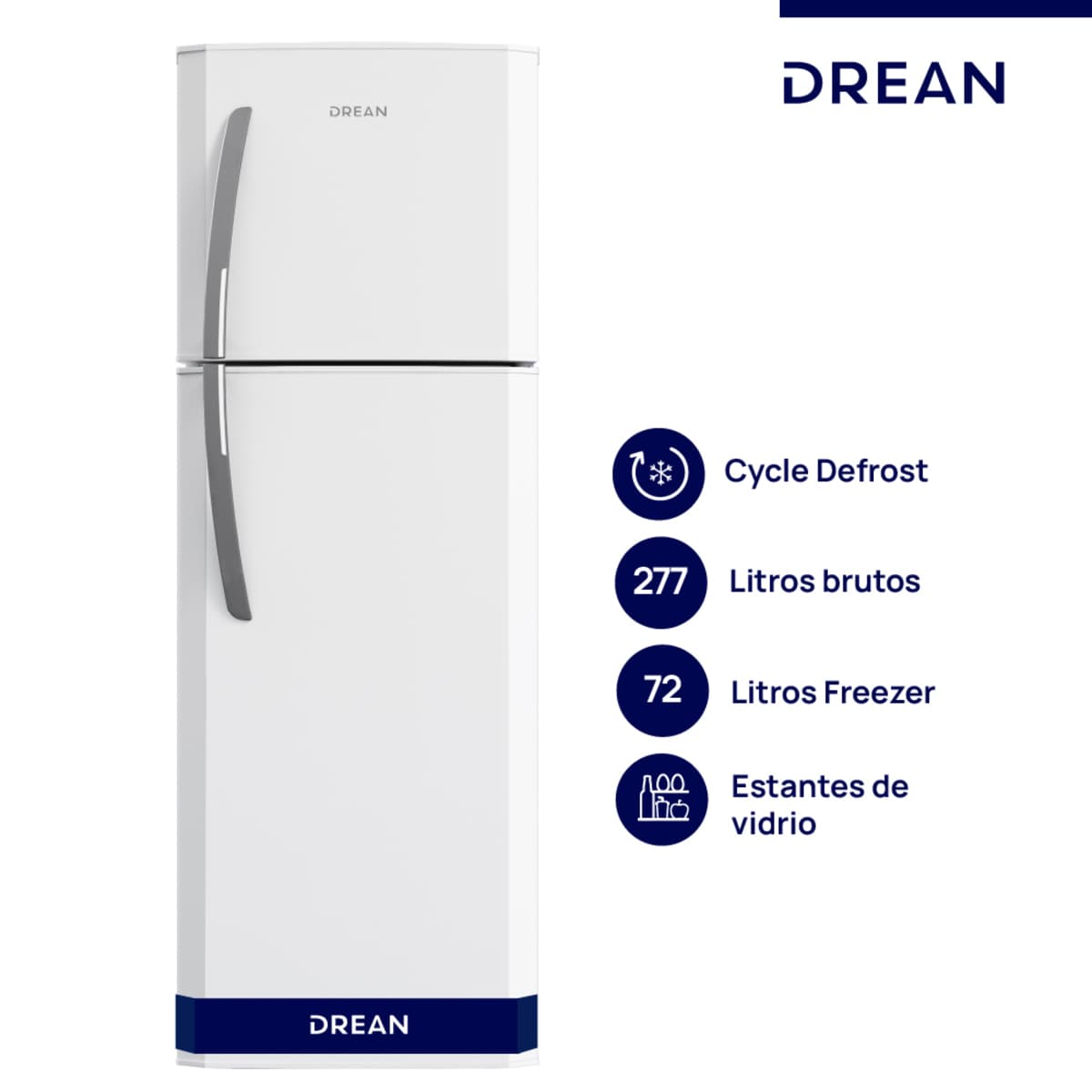 Heladera con freezer Drean 277L